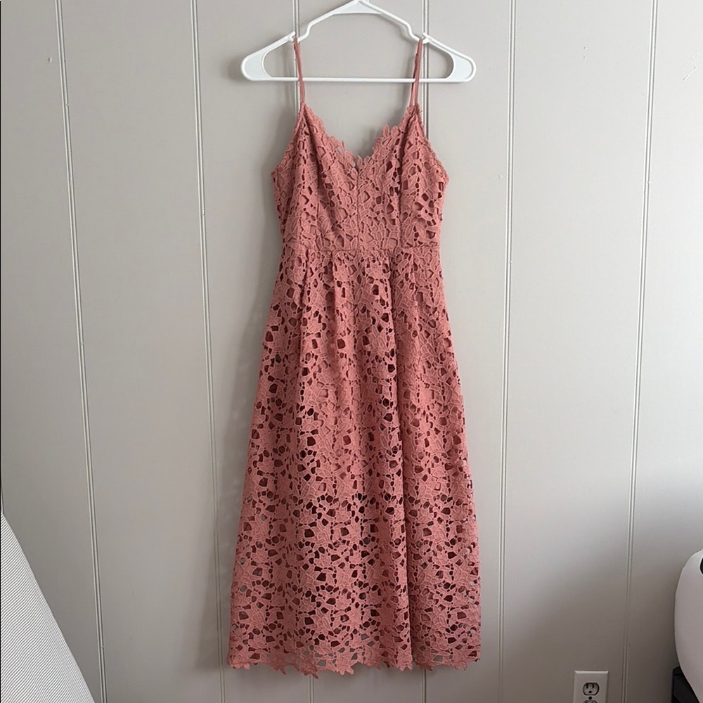 ASTR Lace Spaghetti-Strap Midi Dress